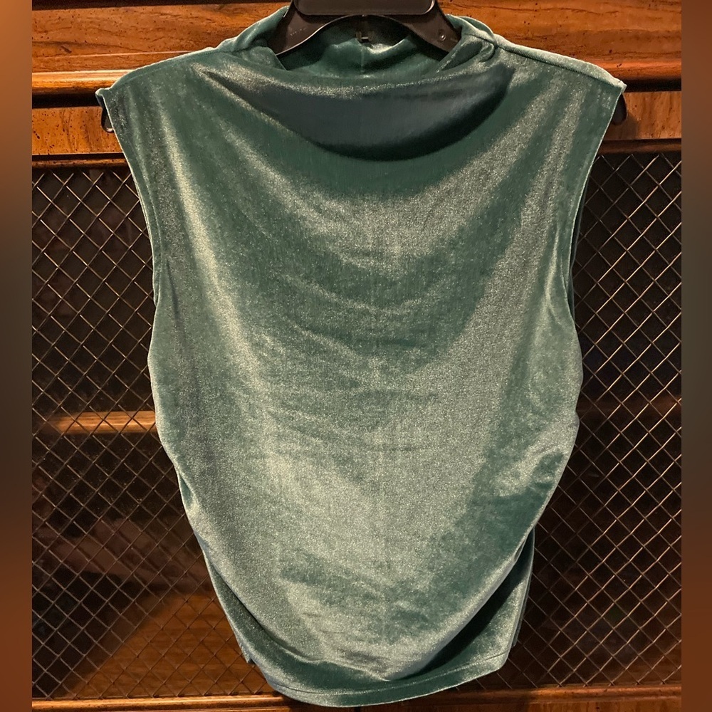 a new day Green Velvet halter medium